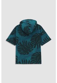 COCCODRILLO - Coccodrillo bluza bawełniana dziecięca kolor zielony z kapturem wzorzysta. Typ kołnierza: kaptur. Kolor: zielony. Materiał: bawełna #7