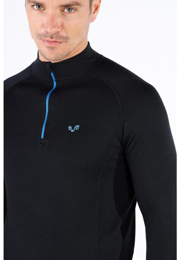 WOOLONA - Koszulka turystyczna męska Woolona Halldor z długim rękawem 100% Merino. Kolor: czarny. Długość rękawa: długi rękaw. Długość: długie. Sport: turystyka piesza