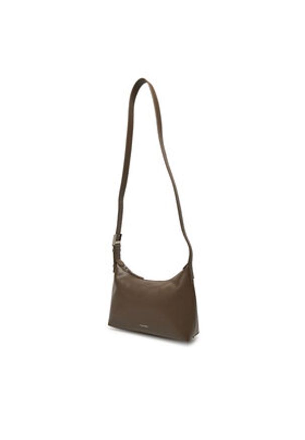 Calvin Klein Torebka Hardware Strap Medium Crossbody K60K613028 Brązowy. Kolor: brązowy. Materiał: skórzane
