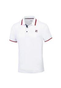 Koszulka sportowa męska Fila Polo Piro. Typ kołnierza: polo. Kolor: biały. Materiał: poliester. Styl: sportowy