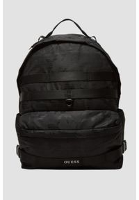 Guess - GUESS Czarny męski plecak Asti Rounded. Kolor: czarny. Materiał: poliester. Styl: casual