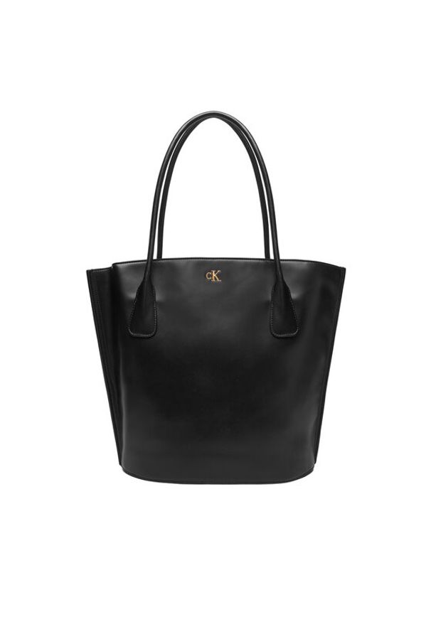 Calvin Klein Torebka LV04F3168G Czarny. Kolor: czarny. Materiał: skórzane