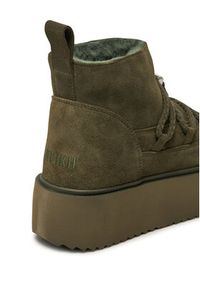 Inuikii Śniegowce Classic Low Platform 75204-004 Khaki. Kolor: brązowy. Materiał: zamsz, skóra. Obcas: na platformie #4