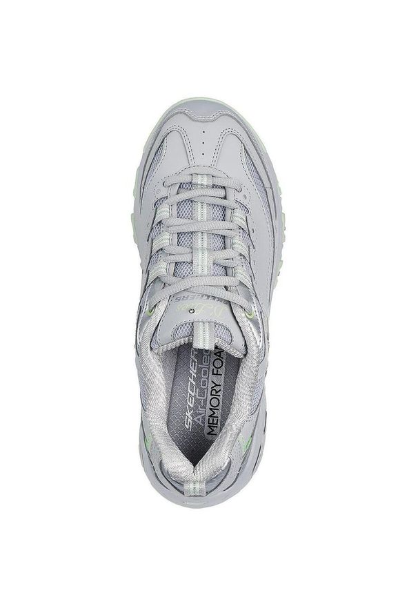 skechers - Adidasy Skechers D'lites-chromatic, Kobiety. Kolor: szary. Materiał: materiał, skóra, syntetyk. Sport: turystyka piesza