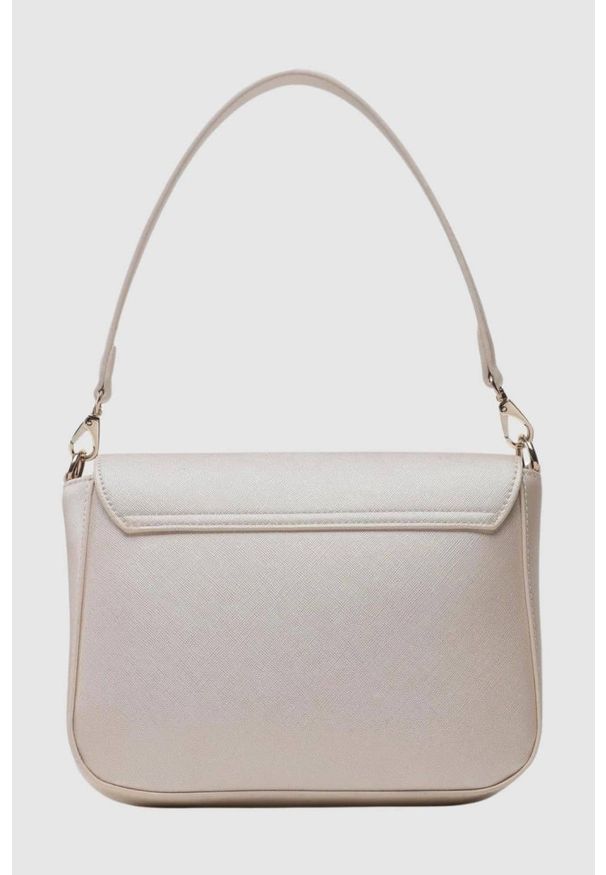 Valentino by Mario Valentino - VALENTINO Platynowa torebka Divina SA. Kolor: srebrny. Wzór: paski. Rozmiar: małe