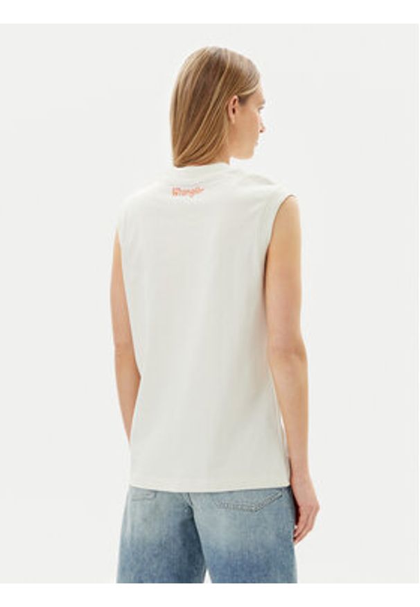 Wrangler Bluzka Muscle 112362574 Biały Relaxed Fit. Kolor: biały. Materiał: bawełna