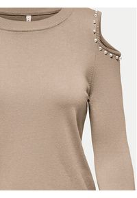 only - ONLY Sweter Gila 15339512 Beżowy Regular Fit. Kolor: beżowy. Materiał: syntetyk