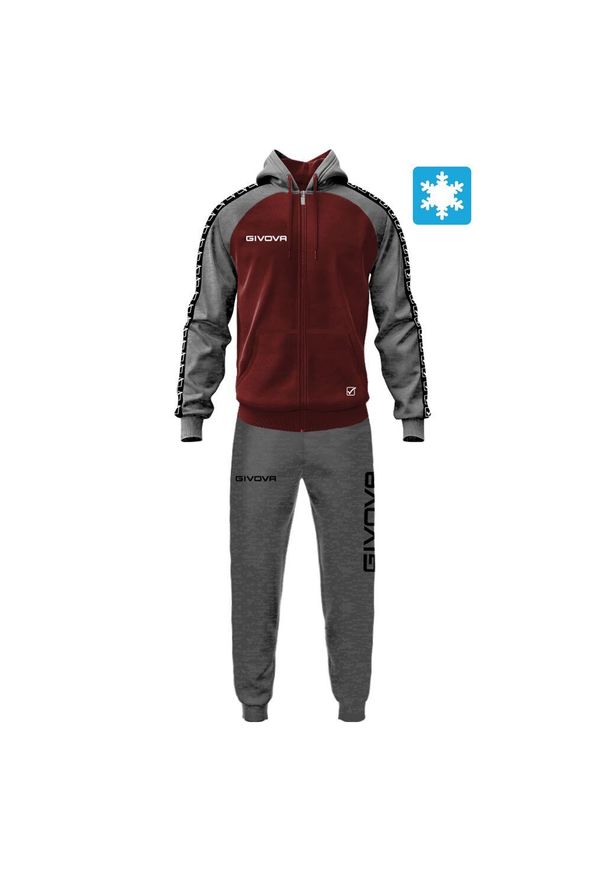 Givova Dres Italia 103 męski z kapturem, bluza, rozmiar M. Kolor: czarny, fioletowy, wielokolorowy. Materiał: dresówka