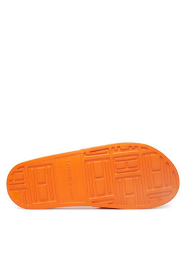 TOMMY HILFIGER - Tommy Hilfiger Klapki Th Script Pool Slide FW0FW09286 Pomarańczowy. Kolor: pomarańczowy. Materiał: materiał