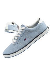 TOMMY HILFIGER - Buty sportowe trampki do chodzenia męskie Tommy Hilfiger. Kolor: niebieski. Sport: turystyka piesza