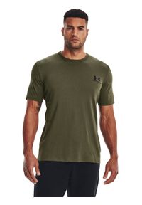 Under Armour T-Shirt UA SPORTSTYLE LC SS 1326799 Khaki Regular Fit. Kolor: brązowy. Materiał: bawełna, syntetyk