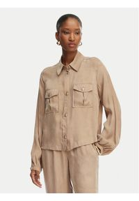 Guess Koszula W6GH22 W1789 Beżowy Regular Fit. Kolor: beżowy. Materiał: wiskoza #1