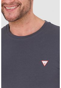 Guess - GUESS Grafitowy męski t-shirt Core Tee Str, Rozmiar M. Kolor: szary