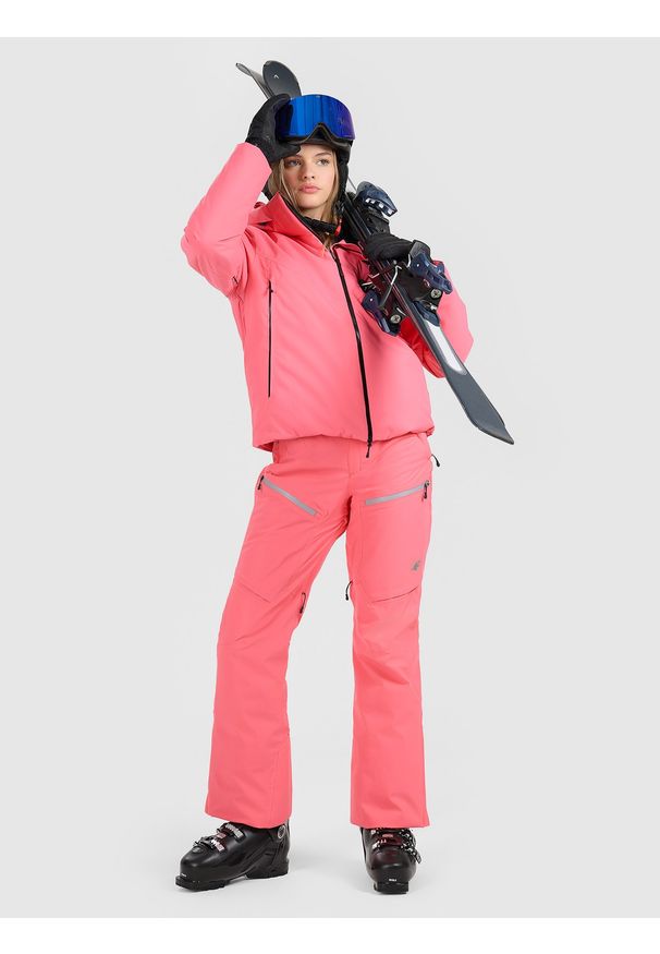 4f - 4F Spodnie narciarskie membrana 15000 damskie - różowe XL. Kolor: różowy. Materiał: materiał. Technologia: Thinsulate. Wzór: gładki. Sezon: zima. Sport: narciarstwo