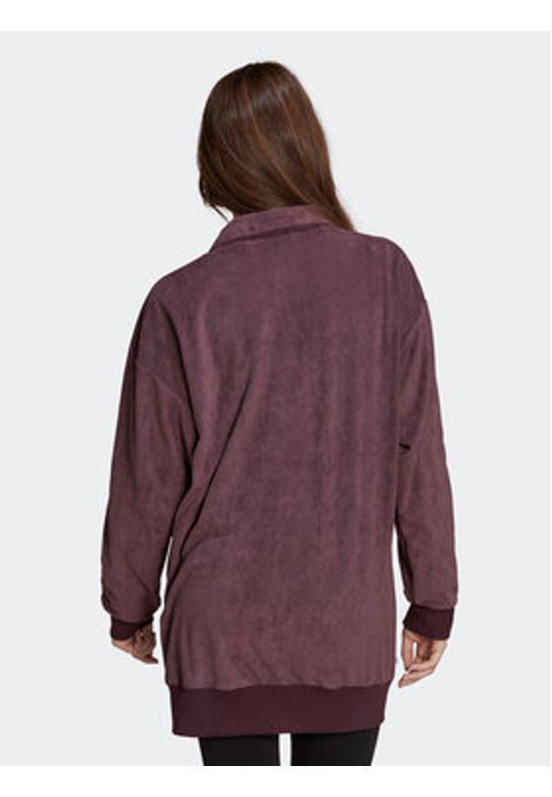 Adidas - adidas Bluza adicolor Classics HM1688 Bordowy Loose Fit. Kolor: czerwony. Materiał: syntetyk