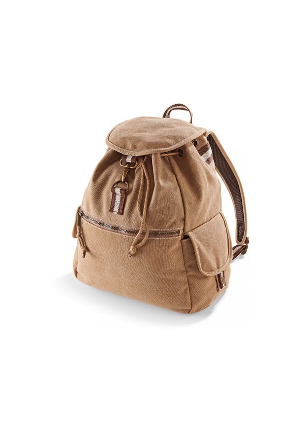 QUADRA - Plecak z płótna Quadra Vintage. Kolor: wielokolorowy, biały, beżowy, brązowy. Styl: vintage