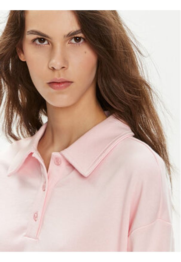 Gina Tricot Bluza 24234 Różowy Regular Fit. Kolor: różowy. Materiał: syntetyk, bawełna