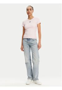 Hugo - HUGO T-Shirt Easy 50523924 Różowy Slim Fit. Kolor: różowy. Materiał: bawełna #3