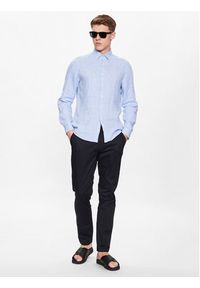 Calvin Klein Koszula K10K109286 Niebieski Slim Fit. Kolor: niebieski. Materiał: len #4