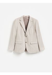 Reserved - Marynarka slim fit w kratę - brązowy. Kolor: brązowy. Materiał: tkanina, wiskoza #1
