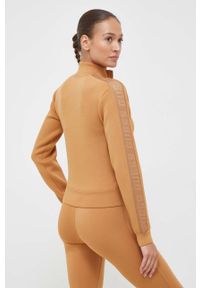 Guess bluza damska kolor brązowy gładka. Okazja: na co dzień. Kolor: brązowy. Materiał: materiał, wiskoza. Wzór: gładki. Styl: casual #4