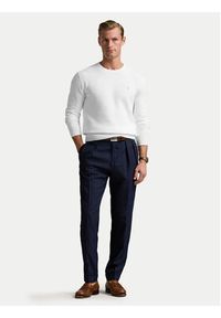 Polo Ralph Lauren Sweter 710918163504 Biały Regular Fit. Typ kołnierza: polo. Kolor: biały. Materiał: bawełna #4