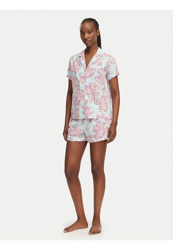 Lauren Ralph Lauren - LAUREN RALPH LAUREN Piżama LAUREN RALPH LAUREN-ILN12506 Niebieski jasny Regular Fit. Kolor: niebieski. Materiał: bawełna