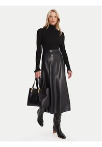 Marella Spódnica z imitacji skóry Vally 2525776022 Czarny Regular Fit. Kolor: czarny. Materiał: skóra