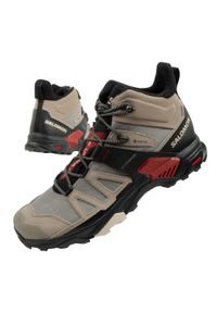 salomon - Buty trekkingowe sportowe męskie Salomon X Ultra 4 Mid GTX. Kolor: beżowy, czarny, wielokolorowy