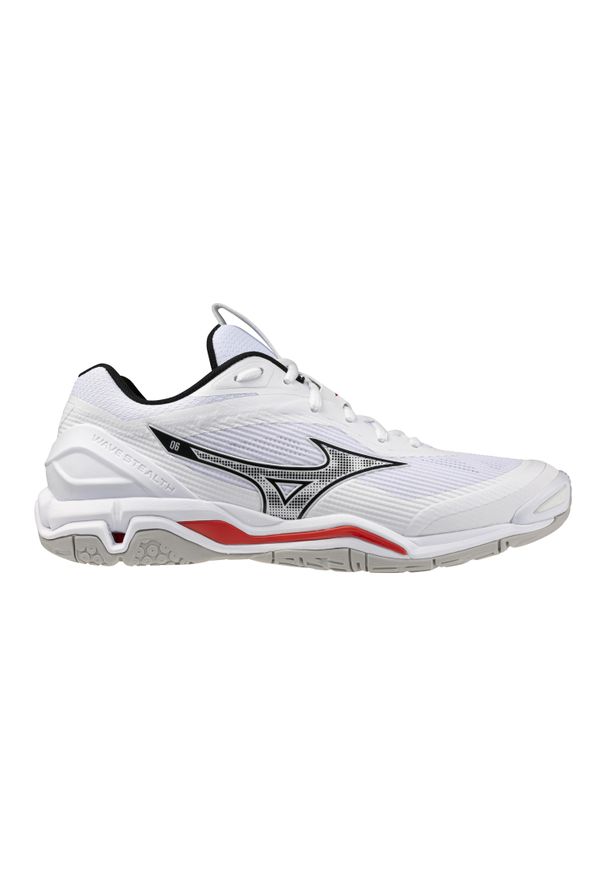Buty halowe Mizuno Wave Stealth. Kolor: czarny, czerwony, biały, wielokolorowy. Model: Mizuno Wave. Sport: piłka ręczna