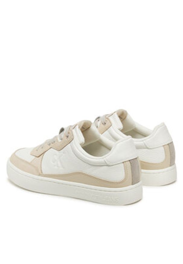 Calvin Klein Jeans Sneakersy Classic Cupsole Mg Wmm YM0YM01153 Biały. Kolor: biały. Materiał: skóra