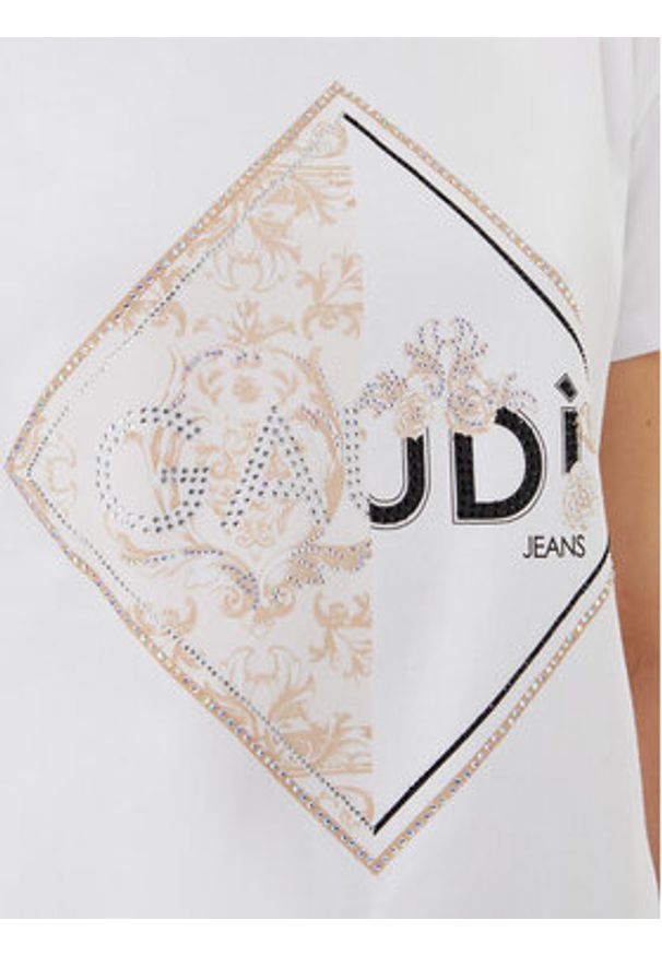 Gaudi T-Shirt 511BD64039 Biały Regular Fit. Kolor: biały. Materiał: bawełna