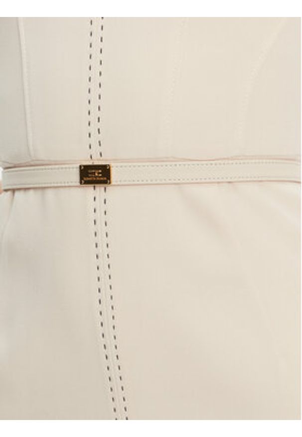 Elisabetta Franchi Sukienka koktajlowa AB-706-51E2-193 Écru Slim Fit. Materiał: syntetyk. Styl: wizytowy