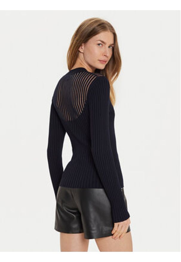 Morgan Sweter 232-MANDRIN Granatowy Slim Fit. Kolor: niebieski. Materiał: wiskoza