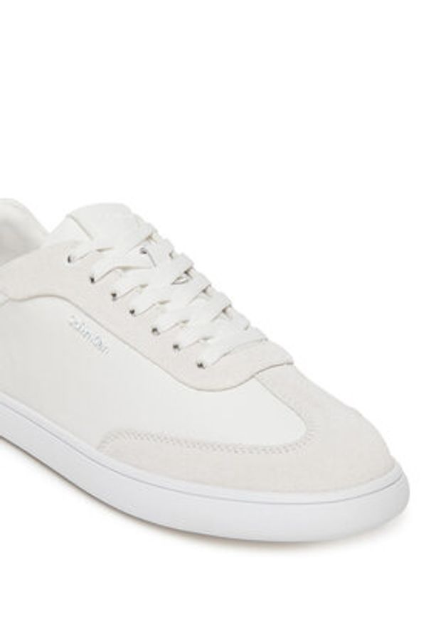 Calvin Klein Sneakersy Cupsole Lace Up - Lth Sue Mix HW0HW02435 Biały. Kolor: biały. Materiał: skóra