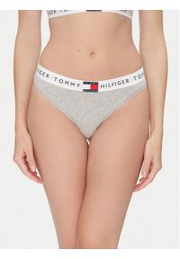 TOMMY HILFIGER - Tommy Hilfiger Stringi UW0UW06039 Szary. Kolor: szary. Materiał: bawełna