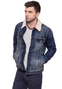 Mustang - MUSTANG New York Shearling MĘSKA KURTKA SHERPA JEANSOWA DENIM BLUE 1006704 5000 984. Kolor: niebieski. Materiał: jeans, denim. Sezon: zima #5