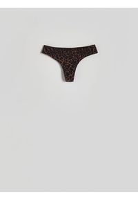 Reserved - Dół bikini - brązowy. Kolor: brązowy. Materiał: materiał