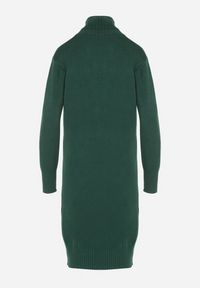 Born2be - Zielona Dzianinowa Sukienka z Bawełną o Prostym Kroju z Golfem Tesala. Okazja: do pracy, na spotkanie biznesowe. Typ kołnierza: golf. Kolor: zielony. Materiał: bawełna, dzianina. Wzór: jednolity. Typ sukienki: proste. Styl: biznesowy, klasyczny #4