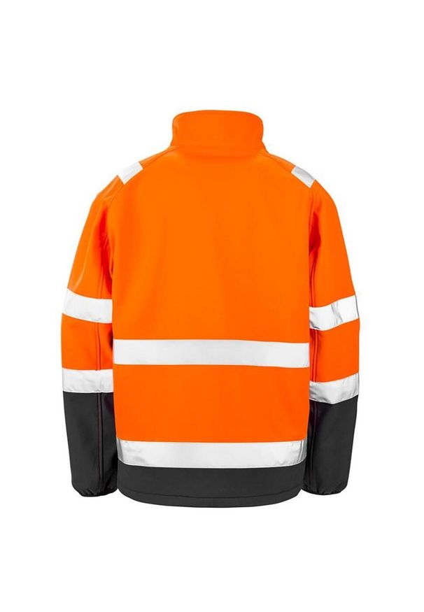 RESULT - Ochronna Męska Kurtka Softshell Z Nadrukiem. Kolor: wielokolorowy, pomarańczowy, czarny. Materiał: softshell. Wzór: nadruk