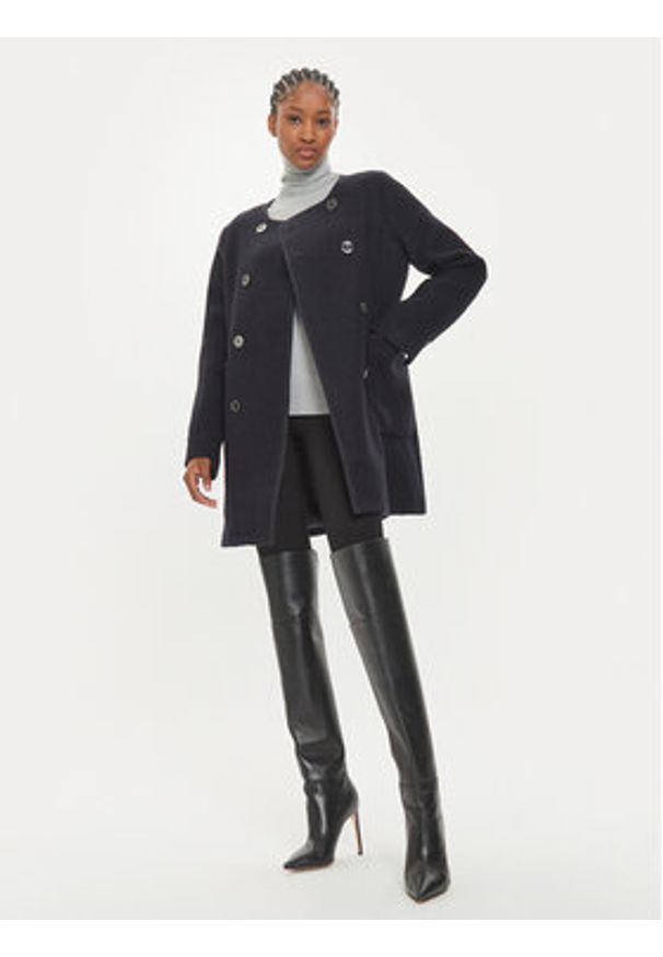 MICHAEL Michael Kors Płaszcz wełniany 77B6754M12 Czarny Slim Fit. Kolor: czarny. Materiał: syntetyk