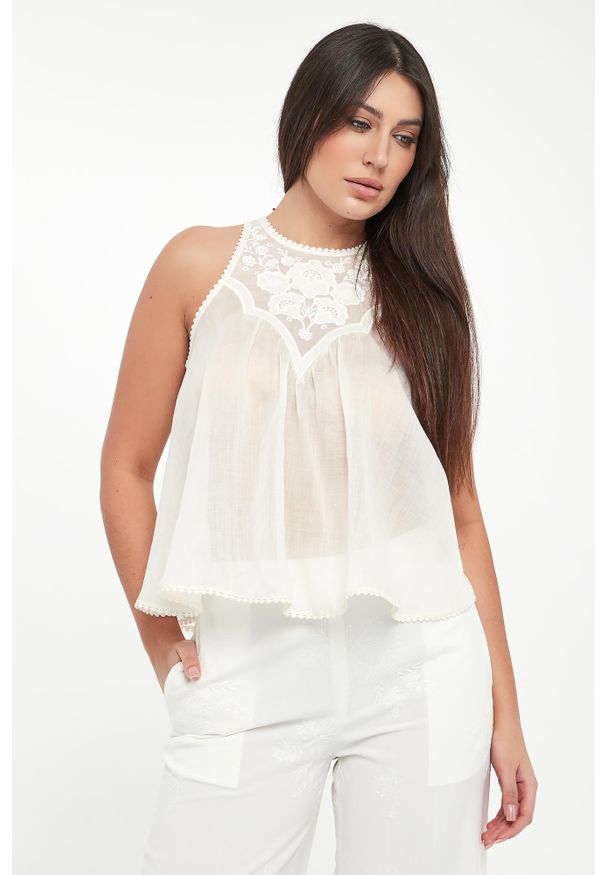 Twinset Milano - Top damski z haftem TWINSET. Wzór: haft