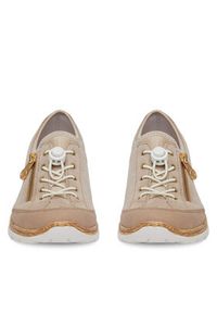 Rieker Sneakersy N42F1-60 Beżowy. Kolor: beżowy. Materiał: zamsz, skóra #3