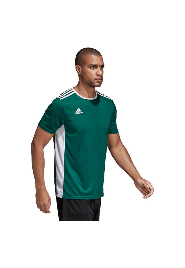Adidas - Koszulka dla dzieci do piłki nożnej adidas Entrada 18 Jersey CD8358. Materiał: jersey. Technologia: ClimaLite (Adidas). Wzór: ze splotem. Sport: piłka nożna, fitness