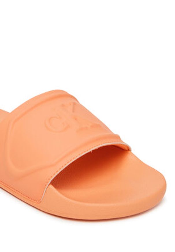 Calvin Klein Jeans Klapki Slide Pu Hf Mg YW0YW01879 Pomarańczowy. Kolor: pomarańczowy. Materiał: skóra
