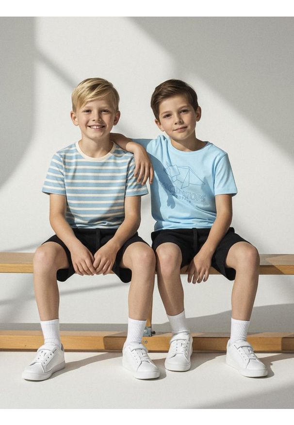 Sinsay - Koszulki z krótkim rękawem 2 pack - błękitny. Kolor: niebieski. Długość rękawa: krótki rękaw. Długość: krótkie