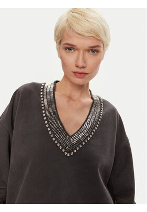 Pinko - PINKO Bluza Raboni 104458 A297 Szary Regular Fit. Kolor: szary. Materiał: bawełna
