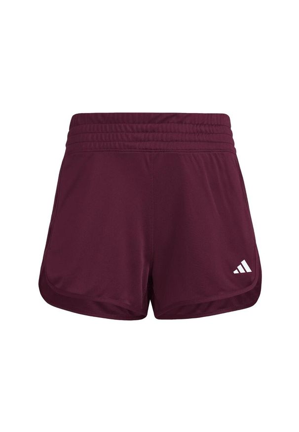 Adidas - Szorty Pacer Essentials Knit High-Rise. Kolor: wielokolorowy, różowy, brązowy. Materiał: materiał