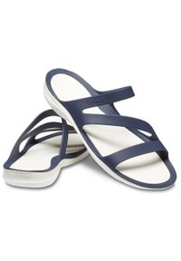 Klapki damskie Crocs Swiftwater. Kolor: biały, wielokolorowy, niebieski, czarny. Materiał: materiał, syntetyk