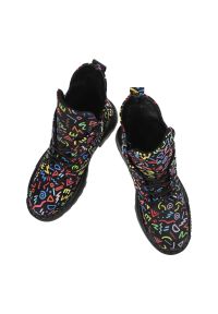 Kolorowe Botki Artiker Stylowe Obuwie Damskie Premium. Okazja: na co dzień. Materiał: jeans, materiał. Wzór: kolorowy. Styl: elegancki #3